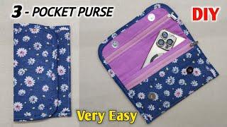 VERY EASY - DIY CLUTCH WALLET WITH MULTIPLE POCKETS | Easy Purse Bag Sewing Tutorial | Purse Making