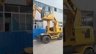 Small excavator, wheeled excavator operating platform can be raised and lowered #excavatar