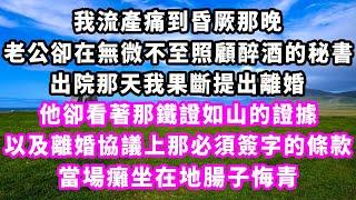 我流產痛到昏厥那晚，老公卻在無微不至照顧醉酒的秘書，出院那天我果斷提出離婚，他卻看著那鐵證如山的證據，以及離婚協議上那必須簽字的條款，當場癱坐在地腸子悔青#追妻火葬場#大女主#現實情感#家庭