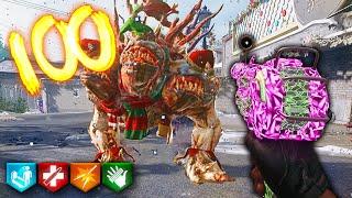 BLACK OPS 6 "JINGLE HELLS" ZOMBIES ROUND 100 EASTER EGG CHALLENGE BEST HIGH ROUND STRATEGY!