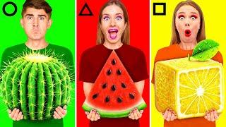 Geometric Shape Food Challenge | Kitchen Hacks and Recipes by BaRaDa Challenge