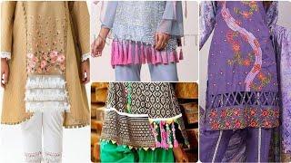 Latest Kurti & Kameez Daman Design With Lace | Ghera Design | Best ideas |