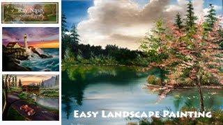 Easy Landscape Painting | "A Spring Day" - Oil painting for beginners