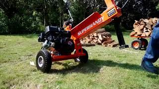 SuperHandy Log Splitter Portable 20 Ton Rapid Auto Return Ram System Bucher Gear Pump 7HP Engine