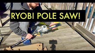 Unboxing Ryobi 10 inch Pole Saw with extension