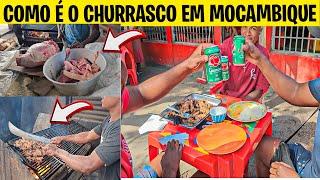 COMO É O CHURRASCO TRADICIONAL EM MOCAMBIQUE, LEVEI MEUS AMIGOS  E ESSA FOI A REACAO DELES