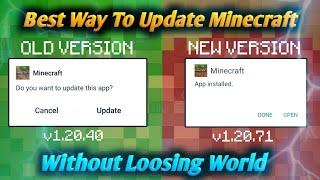 Best Way To Update Minecraft Without Loosing World | Without Clicking On Keep Data | In Hindi