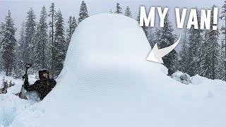 Surviving the Snowiest Winter of my Life in a Van | Blizzards, Record-Breaking Cold, 15ft/5m of Snow