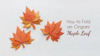 How to Fold Origami Maple Leaf in Minutes / Easy Origami Leaf Tutorial / DIY Paper Leaf