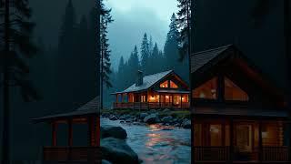 LOG CABIN’S IN THE MOUNTAINS: #logcabins #cabin #mountains #evergreen #river #nature #shorts #short