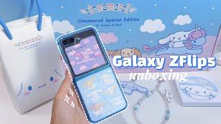 Samsung Galaxy Z Flip 5 unboxing 🩵 Cinnamoroll edition + accessories  z플립5 시나모롤 에디션