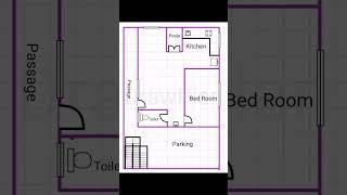 30*40 single bedroom house plan with car parking (Ground floor) #home #housedeign