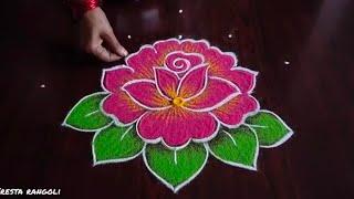 New year special rangoli design 5×1 dot's....