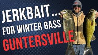 Guntersville JERKBAIT fishing in the WINTER