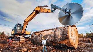 Extreme Dangerous Fastest Big Chainsaw Cutting Tree Machines | Monster Stump Removal Excavator #9