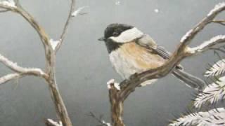 WILDLIFE ART - Chickadee in winter