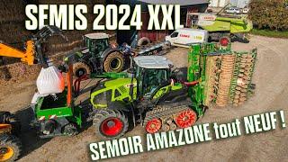  SEMIS 2024 XXL : CLAAS à CHENILLES sur SEMOIR AMAZONE tout NEUF ! 