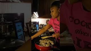 Cooking With Aisha live video from 3/8 making Shrimp Scampi