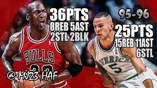 Michael Jordan vs Jason Kidd Highlights (1995.11.21)-61pts All! KIDD Almost Carried the Mavs to WIN!