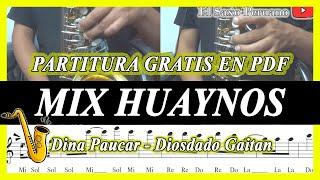 MIX HUAYNO para BANDA de DINA PAUCAR  PARTITURAS GRATIS EN PDF