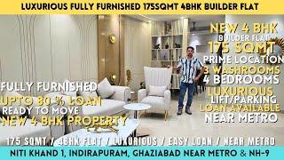 Fully furnished 4 BHK builder flat in Indirapuram, gzb | New front side 4 BHK flat with lift #4bhk