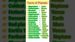 Planets facts #shorts