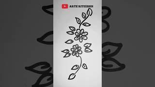 flower Drawing ️️ #artzriteeshh #shorts #youtubeshorts #flower