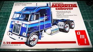 Kenworth Aerodyne Cabover 1/25 Scale Model Kit Review Detroit Diesel COE Semi AMT Round2Models