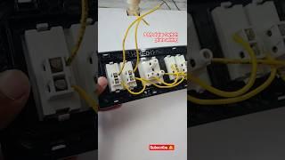 8 Modular Switch plate wiring 2 Load and 2 five pin socket#viral#electrical#shortfeed#trending