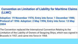 Introduction to Limitations of Liability for Maritime claim & Bunker CLC Convention