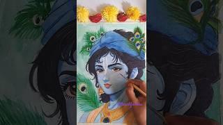 Krishna watercolor painting ️#krishna #radhakrishna #watercolorpainting #madhav #radharani