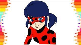 How to Draw Miraculous Lady Bug for Kids Step by Step Art Drawing. DIY Coloring Pages for Children