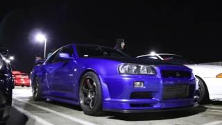 R34 Skyline GT-R's at the car meet