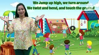 Action rhymes by Priyanka-We jump up high#we turn around#wolfoo - sing along songs