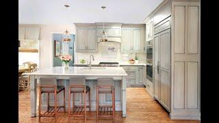 Green Gray Kitchen Remodel with Timeless Transitional Style and Traditional Design Touches