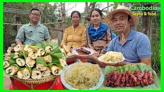 Street Food In Rural! Dried Beef And Bread! Give Food To Old People In Village And Eating Bread Beef