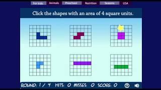 Area Shape Game - Geometry Game - Sheppard Software