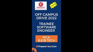 Robosoft Technologies Off Campus Drive 2022 | Trainee Software Engineer | IT Job | Engineering Job