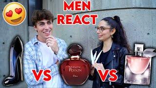 Men React to Lancome La Vie Est Belle, Carolina Herrera Good Girl & Dior Hypnotic Poison Perfumes!