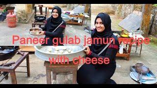 paneer gulab jamun recipe  with cheese ,milk powder ,maida and ghee.