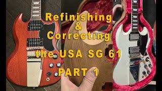 Refinishing and Re-beveling a Gibson SG faded to mimic vintage 1961 Les Paul/SG