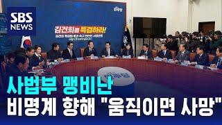 사법부 맹비난…비명계 향해 "움직이면 사망" / SBS