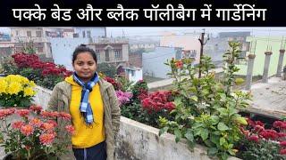 Permanent Bed and Polibag Gardening #priyagarden #bedgarden