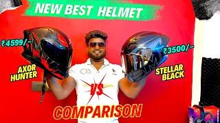 SMK Stellar black V/S Axor Hunter Comparison  New Best ￼budget helmet under 3500₹/- , 5000₹/-