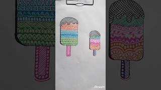 Mandala art of ice cream with colour pens #song #Anshu fun and art #like #subscribe 