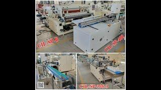 Automatic Toilet paper roll rewinding cutting semi-auto bundle package machine production line