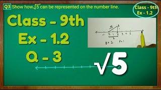 Class - 9th, Ex - 1.2, Q 3 ( NUMBER SYSTEM ) CBSE NCERT show root 5 on number line