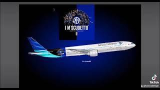 Special Livery Im Scudetto Inter Milan Pada Pesawat B777-300ER Garuda Indonesia #shorts