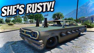 I BOUGHT THE RUSTIEST CAR EVER TO BUILD INTO A DEMOLITION DERBY CAR!! - GTA 5 RP