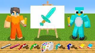 Using DRAWING MOD in Minecraft (101+ COLORS and PAINT)